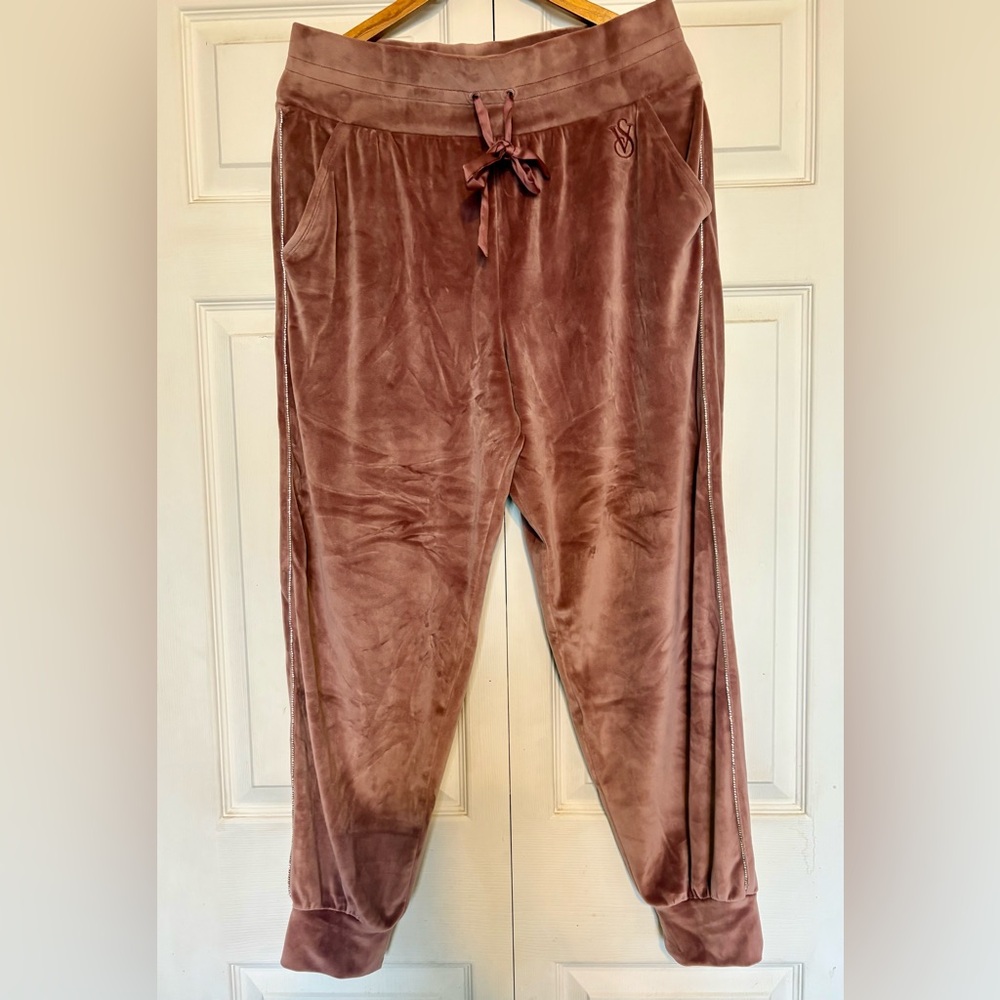 Victoria's Secret Dusty Rose Velvet Joggers